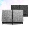 ANDRESLAD 2pcs Electronics Accessories Bag Felt Pouch Storage Bag Organizer Purse Portable Easy-clean Felt Case Light Grey view 3