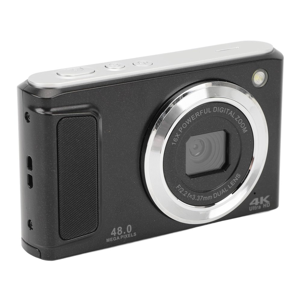 48MP, 4K, 16x Digital Zoom Digital Camera, Screen, Lightweight, Anti Shake for Vlogging, Selfies with 2.8inch Screen, Pause Function, Tripod Mountable, Recording While Charging