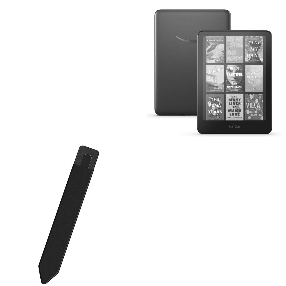 BoxWave Stylus Pouch Compatible with Amazon Kindle Colorsoft Signature Edition 1st Gen (7 in) - Stylus PortaPouch, Pen Stylii Holder Carrier Portable Self-Adhesive - Jet Black