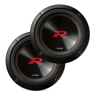 Alpine 2X R2-W12D4, R Series 12" Dual 4 Ohm Voice Coil Subwoofers - Pair