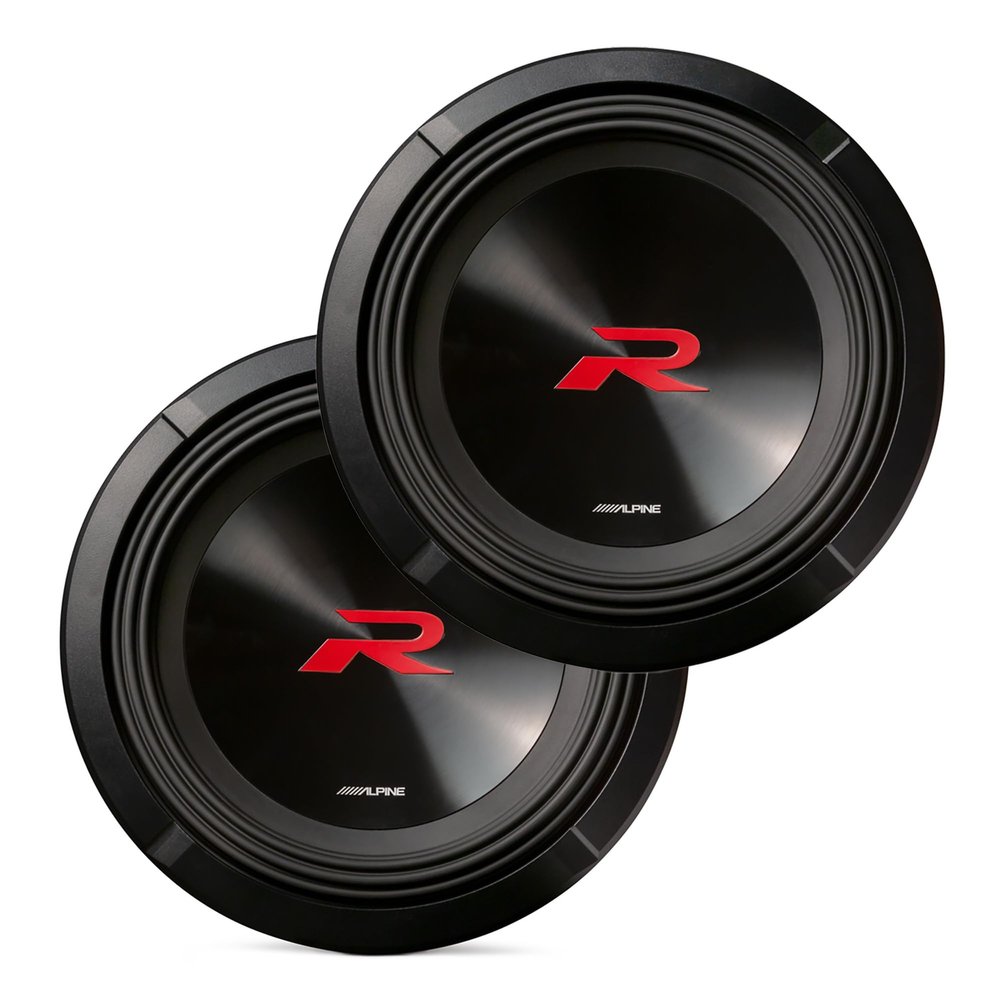 Alpine 2X R2-W12D4, R Series 12" Dual 4 Ohm Voice Coil Subwoofers - Pair