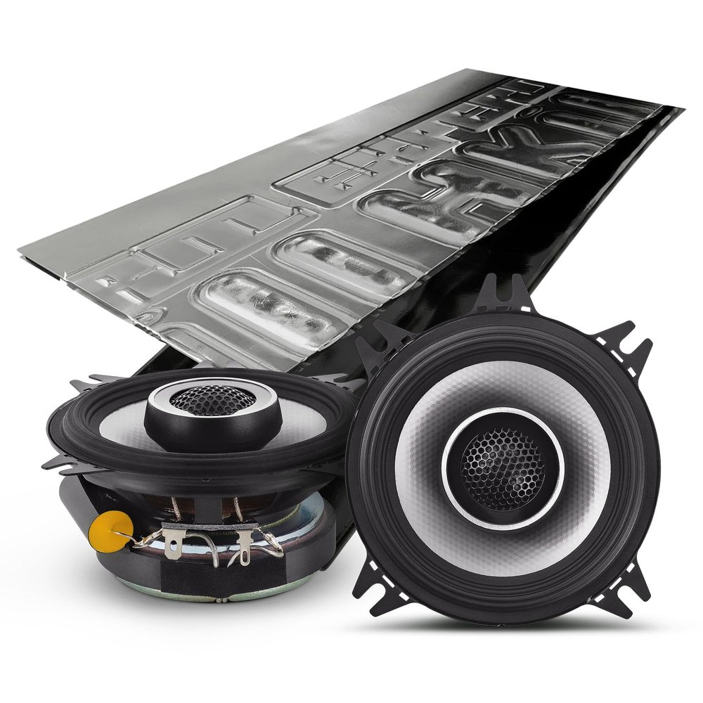 Alpine S2-S40, S Series 4" 2-Way Hi-Res Speakers + Sound Damping Kit Bundle