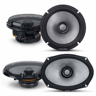 Alpine R2-S65/R2-S69, R-Series 6.5" + 6x9 2-Way Hi-Res Coaxial Speakers Bundle