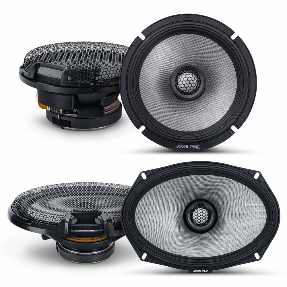 Alpine R2-S65/R2-S69, R-Series 6.5" + 6x9 2-Way Hi-Res Coaxial Speakers Bundle