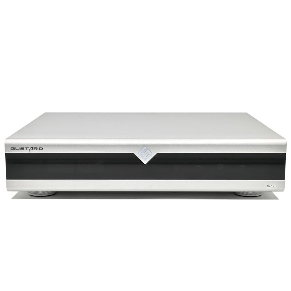 Gustard X26III Full Balanced Streamer DAC Preamp, Dual ES9039SPRO DSD512 PCM768kHz Decoder, USB/LAN/Optic/Coaxial/AES/IIS/Clock inputs to RCA/RCA Digital-Analog Converter (Silver)