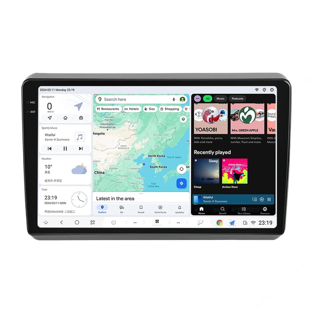 DUDUAUTO DUDU5 Stereo Radio Replacement for Dodge Dart 2012-2016 Carplay & Android Auto 9.5 Inch in-Cell Touch Screen Head Unit 3 Mode GPS/Bluetooth/Customized Layout 8-Core 4GB+ 32GB