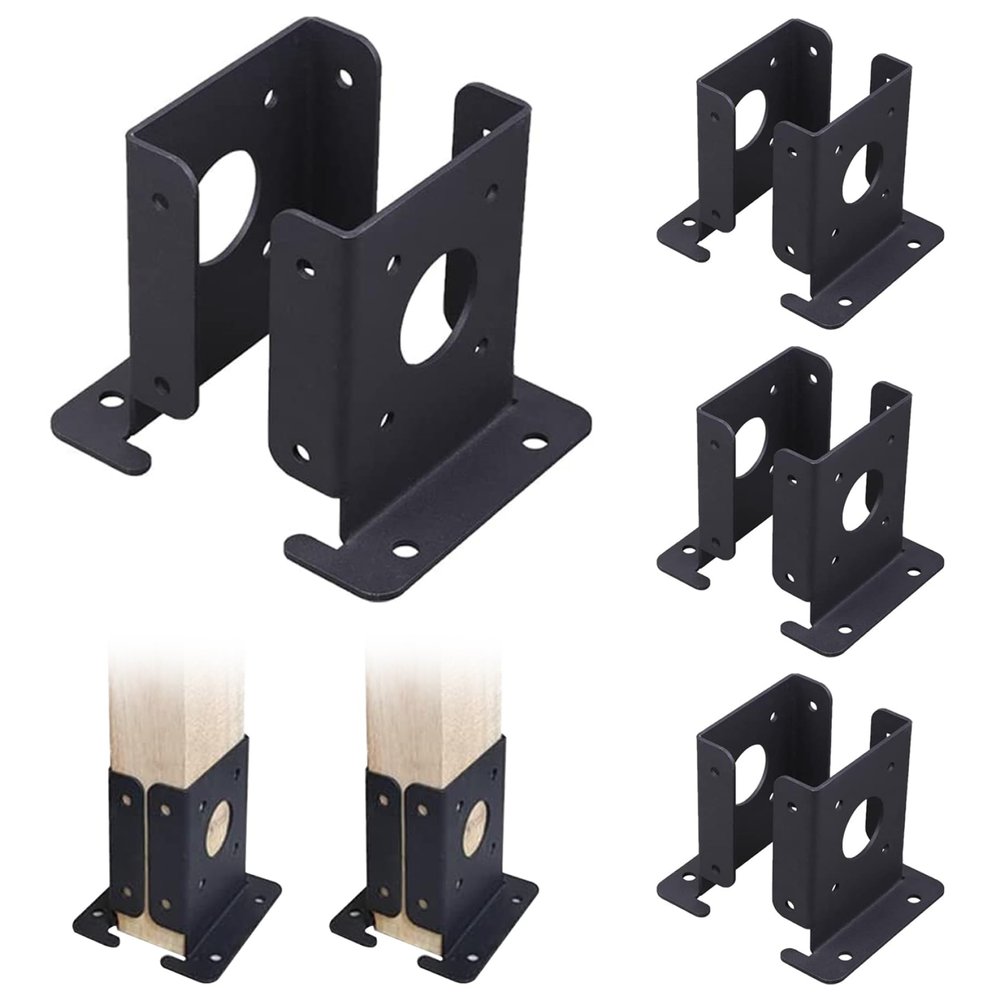 YLHHWVY Pergola Brackets 4x4 Post Base 4Pcs Adjustable Pergola Brackets Wood Fence Post Anchor Heavy Duty Deck Post Base for Deck Supports Porch Railing Post Holders
