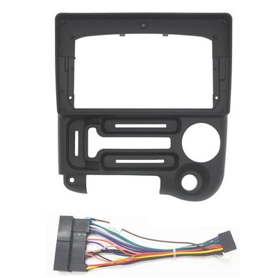 ZYRIOUV 9" 2 Din Head Unit Car Radio Fascia Compatible with Santro 2003-2005 Auto Stereo Audio Player Install Dash Panel Frame Kit Bezel Central Control Accessories(Fascia and Cable)