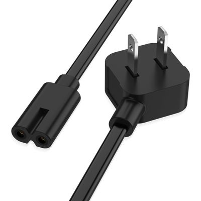 AGVEE 5ft TV Power Cord for LG TV LCD LED HD 4K 8K, 90 Degree ETL Listed 18AWG 2-Prong AC Power Cable IEC C7 C8 Replacement for LG TV, Black