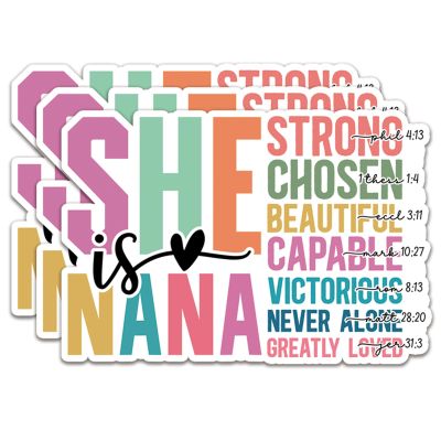 (3Pcs) She is Nana Strong Chosen Beautiful Sticker Motivational Quotes Stickers Decal Waterproof Vinyl Stickers Adult for Laptop Kindle Car Tumbler Water Bottle Mug Phone Notebook Helmet Size 3x2.1