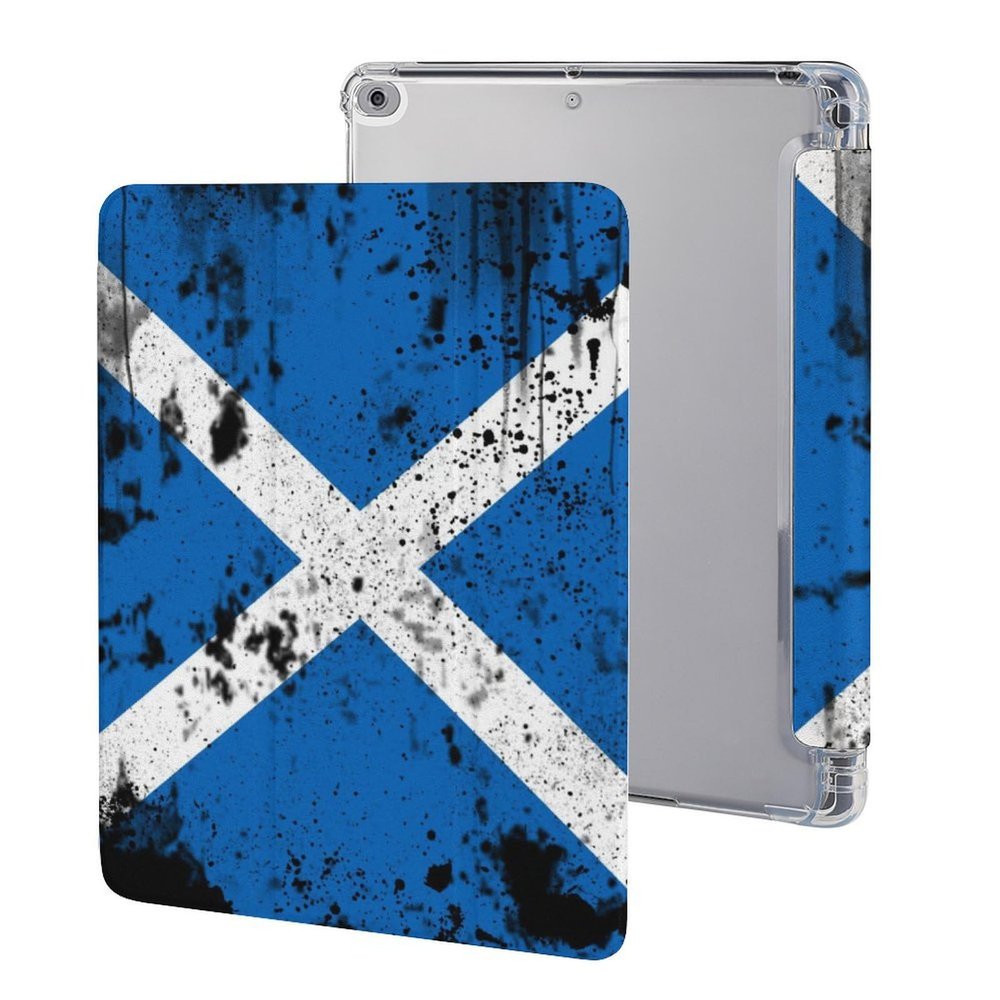 Amoewccr Dark Grunge Texture Scotland Flag Case for Air 1/2 9.7Inch Case iPad Pro/Air 3 10.5inch Case iPad 10th Gen Case with Pencil Holder Auto Wake Sleep Cover