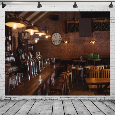 Loccor 10x8ft Bar Fabric Backdrop Western Bar Counter Restaurant Photography Background for Evening Celebration Party Gangsta Film Party Decorations Kids Adults Video Photo Booth Studio Props