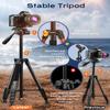 73" Camera Tripod Stand, Aluminum Tripod with Phone Holder, Travel Bag, Compatible with GoPro/DSLR/Cell Phone/Camcorder, Max Load 8.8LB (Black) view 2
