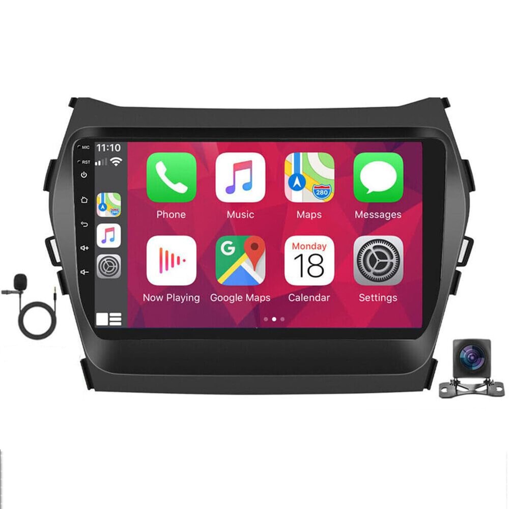 2+32G 9 Inch Car Stereo for Hyundai IX45 2013-2018, Boasting Touch Screen with Android 13 CarPlay and Android Auto, Support GPS Navi/Bluetooth/WiFi/FM/SWC, AHD Backup Camera MICR + Repair Tool