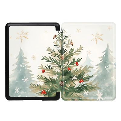 Case Compatible with Kindle Paperwhite 12th Gen (2024 Release) and Kindle Colorsoft Signature Edition (2024 Release) HD Printed Smart Cover with & Auto Wake/Sleep - Hand Drawn Christmas Tree