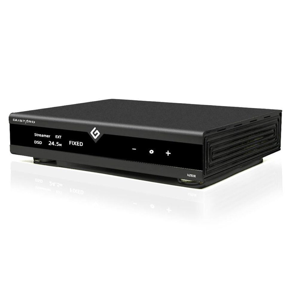 Gustard X26III HiFi Network Streaming Balanced DAC Preamp, Dual ES9039SPRO DSD512 PCM768kHz Decoder, USB/LAN/Optic/Coaxial/AES/IIS/Clock inputs to RCA/RCA Digital-Analog Audio Converter (Black)