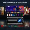 HAPPRUN Google TV Projector + HAPPRUN Projector Screen for Portable Indoor Outdoor Use view 3