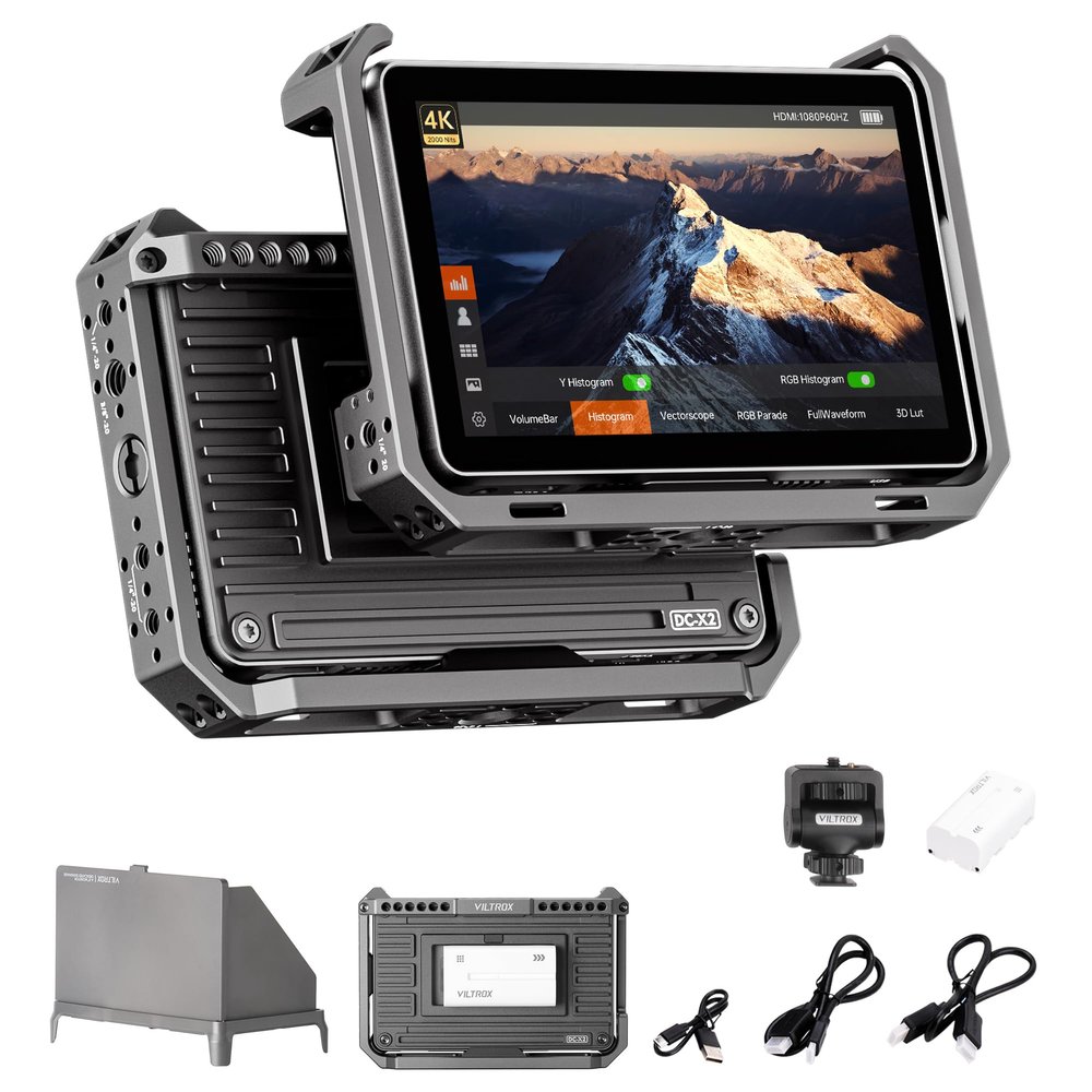VILTROX DC-X2 6 Inch Touchscreen Camera Field Monitor with Rig Cage