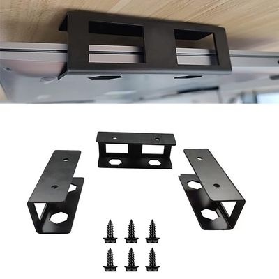SENRISE Metal Under-Desk Laptop Holder, 10cm/4in Under Desk Laptop Mount with Screws, Under Desk Shelf Holder Tray, for MacBook Laptop Tablets Devices Stability and Space Save (Black)