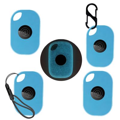 4pack Case for Tile by Life360 Pro (2024),Silicone Protective Cover(with Carabiner + Lanyard) Drop-Proof,Scratch-Proof,Shock-Proof,Protective Case for Tile Pro 2024 RE-61011Fluorescent Blue