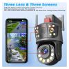 QDVOPHZA 50x Optical Zoom Surveillance Camera WiFi 12MP 6K Three Screens Outdoor 360 Wireless Smart Video Security IP Cameras CCTV(U/S,12MP Add 64G Card) view 4