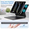 Bettdow Magnetic Keyboard for iPad Air 13 inch M3 2025/M2 2024,iPad Pro 12.9 inch 6th/5th/4th/3rd Gen 2018-2022,Click-Anywhere Trackpad with LCD Display & 7 Color Backlit Bluetooth Keyboard-Black view 3