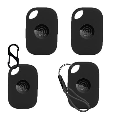 NOUKAJU 4pack Case for Tile by Life360 Pro (2024),Silicone Protective Cover(with Carabiner + Lanyard) Drop-Proof,Scratch-Proof,Shock-Proof,Dust-Proof,Protective Case for Tile Pro 2024 RE-61011(Black)