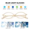 NULOOQ Trendy Oval Glasses for Women Men Retro Tortoise Frame Blue Light Blocking Glasses Small Face Eyewear (Beige Frame) view 4