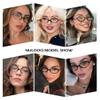 NULOOQ Trendy Oval Glasses for Women Men Retro Tortoise Frame Blue Light Blocking Glasses Small Face Eyewear (Tortoise Frame + Transparent Frame) - 2 Pack view 3
