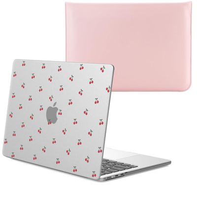 AdorableWhimsy Cute Cherry Case Compatible with MacBook Air 13 Inch (A1932/A2179/A2337) Matte Clear Hard Shell Cover & Laptop Sleeve Girly Laptop Cover for MacBook Air 13.3"