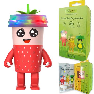 Sawolol Bluetooth Wireless Kids Speakers: A Dancing Swing Music Player Mini Speaker with TWS Pairing and RGB Light for Teenage Girl Trendy Stuff for Cute Room Decor (Red)