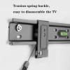 Modern Corner TV Stand Low Profile Fixed TV Wall Mount Bracket TV Bracket with Drawstring Snap Lock, Built-in Spirit Level 32"-60" Universal TV Mount, Holds Up to 110Lbs Heavy-Duty view 3
