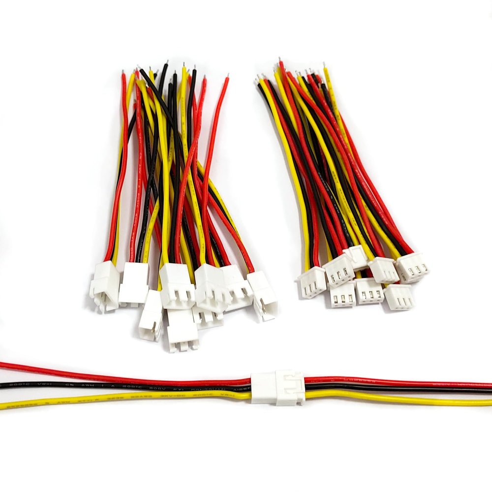 10 Pairs JST XH 2.54mm 3Pin Male and Female Connector Socket Plug with 10cm 22 AWG Soft Silicone Cable Wires JST Connectors Kit