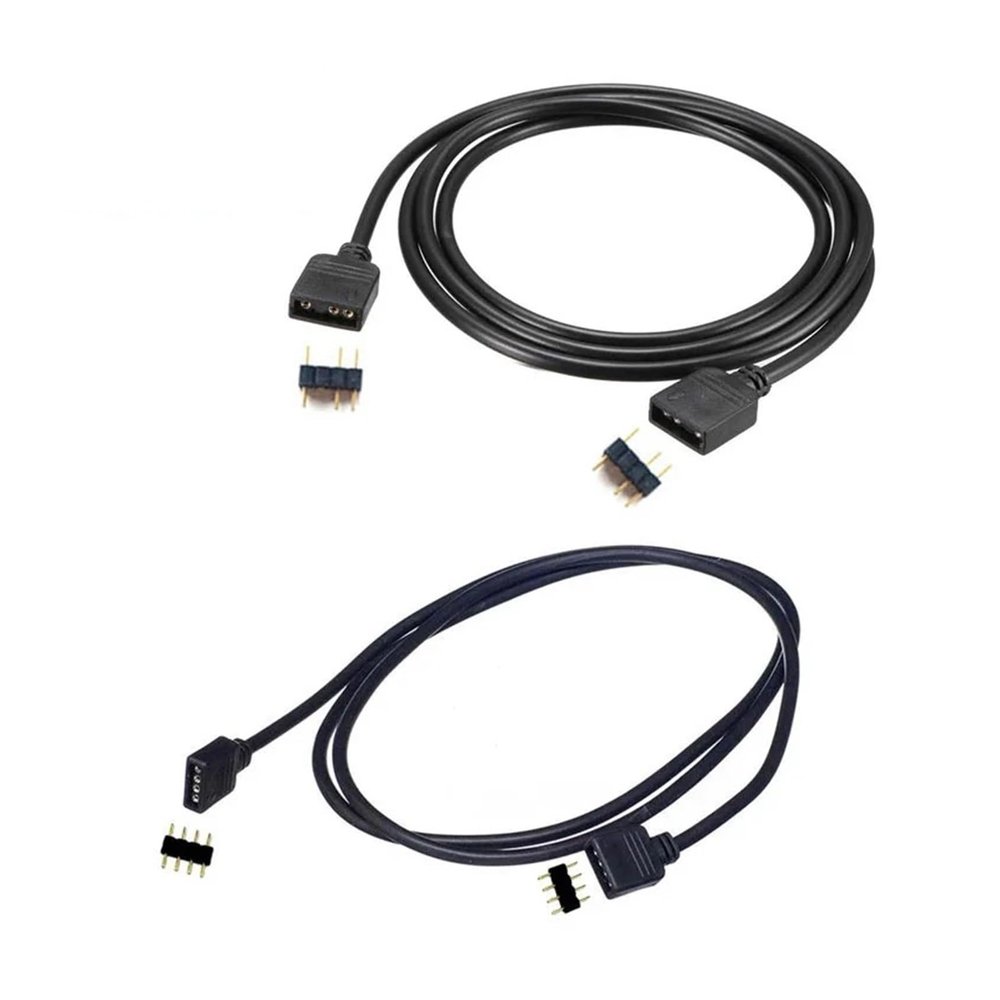0.5M 1M 300CM 5M 3Pin 4Pin RGB RGBW Male to Male/Female to Female Extension Connector Cable with Needles(3Pin 0.3metre)