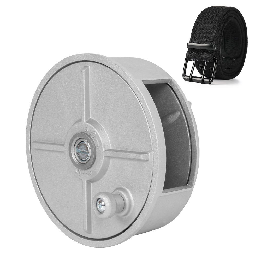 Dreamoon Lightweight Tie Wire Reel with Work Belt, 6.29 Aluminum Coil Holder Wheel, Rewindable Dispenser, Compatible 12-18 Gauge Wires, for Left or Right-Handed Operation
