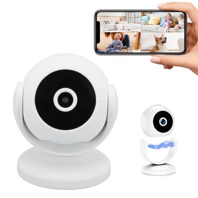 Indoor Security Camera, 2K HD 360 Degree Night Vision Camera, Wi Fi 2.4GHZ Home Camera with Motion Detection, Tracking for Pet Dog Cat Elder Camera with APP