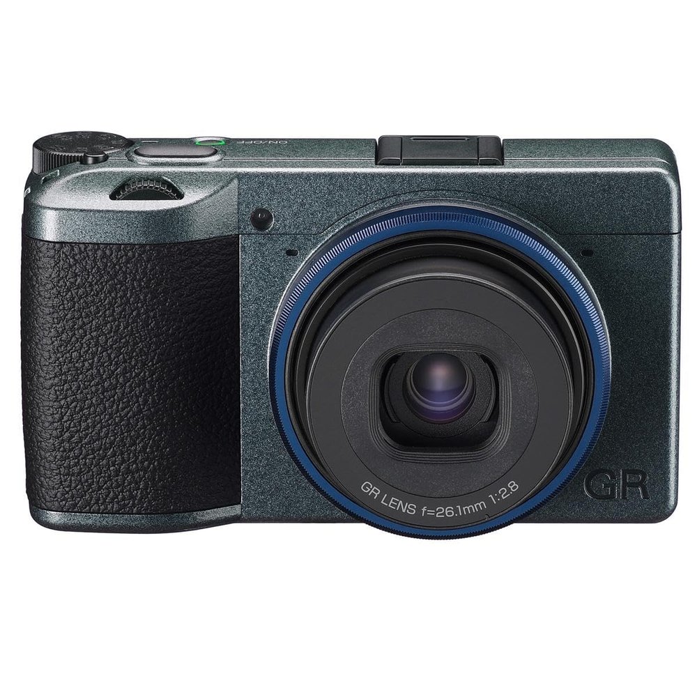 2022 Ricoh GR IIIx Urban Edition, Metallic Gray with Navy Blue, Digital Compact Camera with 24MP APS-C Size CMOS Sensor, (in The 35mm Format) (Renewed Premium)
