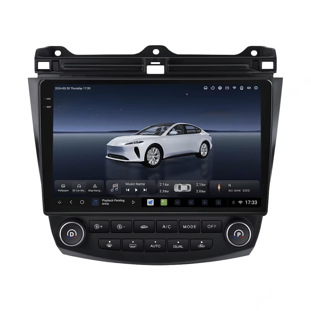 MekedeTech DUDUAUTO DUDU7 2K 2000X1200 Touch Screen 9.5 inch Car Radio Stereo Intelligent Navigation Head Unit Dash Kit for Honda Accord 7th 2003 2004 2005 2006 2007,6G RAM 64G ROM