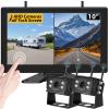 10'' Wireless Backup Camera System, 2 HD 1080P IP69 Waterproof Cameras with Large IPS Full Touch Screen 4 Channels Monitor, IR Night Vision Reverse Camera for RV Truck Trailer Camper view 1