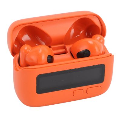 Zunate Wireless Bluetooth 5.2 Earbuds with Retro Clock Display, ENC Noise Cancelling Headphones for Sports Gaming Travel in Green, Ergonomic Design (Orange)