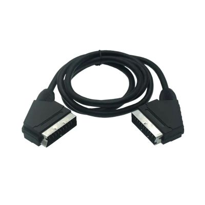 21-pin RGB Scart Cable Scart to Scart Cord Lead 1.5M Male to Male (All 21-pin Wired,Shielded) Nickel-Plated Compatible with The Scart Devices