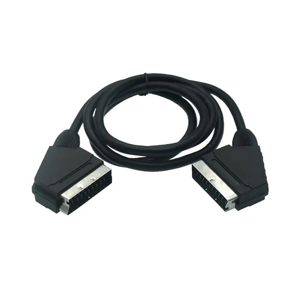 21-pin RGB Scart Cable Scart to Scart Cord Lead 1.5M Male to Male (All 21-pin Wired,Shielded) Nickel-Plated Compatible with The Scart Devices