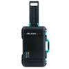 Black Pelican 1535 Air case with Teal Handles & latches. Comes Empty & with Wheels. view 3
