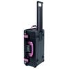 Black Pelican 1535 Air case with Magenta Handles & latches. Comes Empty & with Wheels. view 1