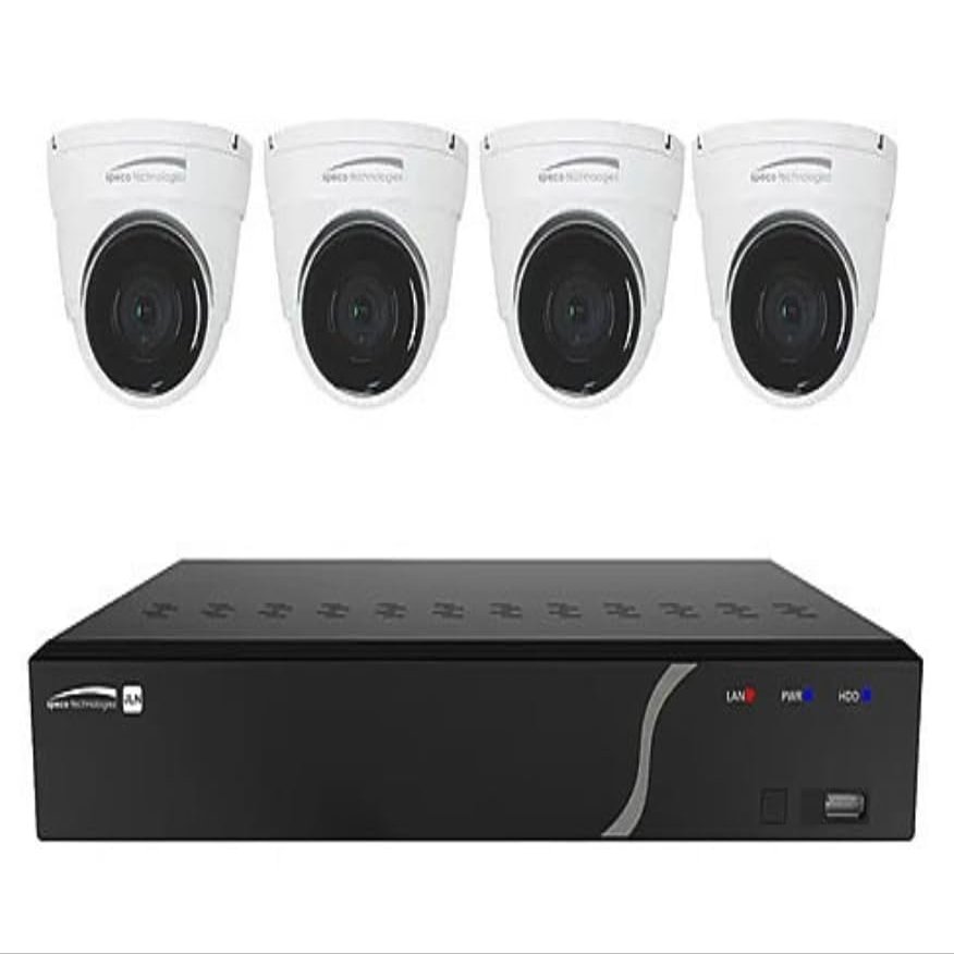 Speco Technologies ZIPK4N1 5-Piece Surveillance Kit  4X 5MP IP Cameras, 1x 4-Channel NVR with 1TB HDD, Plug-and-Play, Night Vision, Remote Access