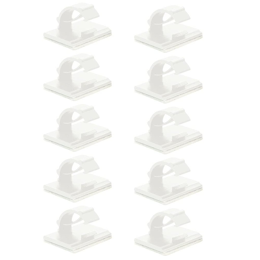 10X Cable Clamp Self Adhesive Wire Cord Management Wire Holder Clamps For Data Line Guitar Piano Line Fixing