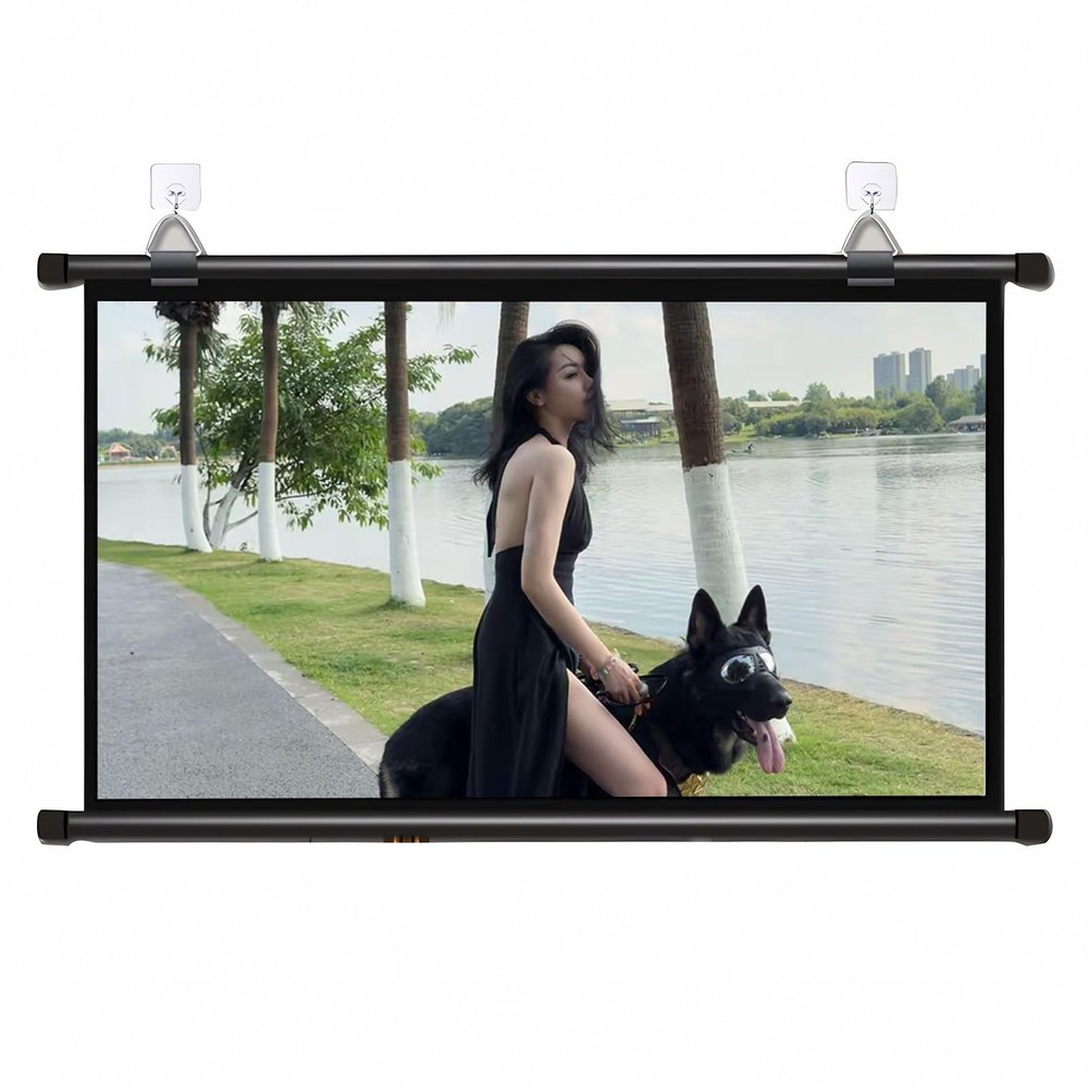 60 Inch Portable Projection Screen for Indoor Outdoor Home, Wall-Mounted Projection Movie Screen