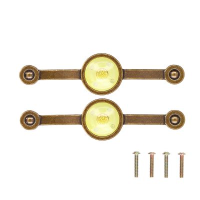 Gavigain Antique Copper Zinc Alloy Handle European Modern Acrylic for Cabinet Drawer (Yellow)