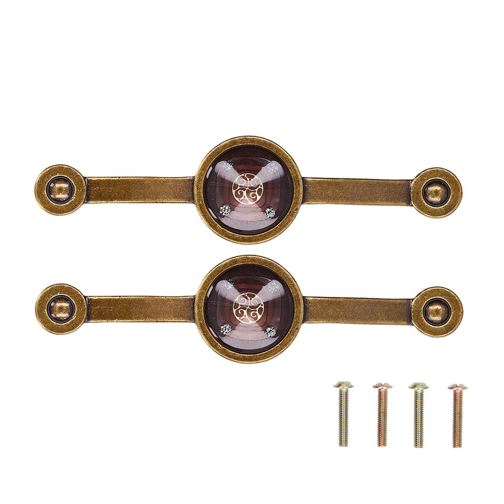 Gavigain Antique Copper Zinc Alloy Handle European Modern Acrylic for Cabinet Drawer (Brown)
