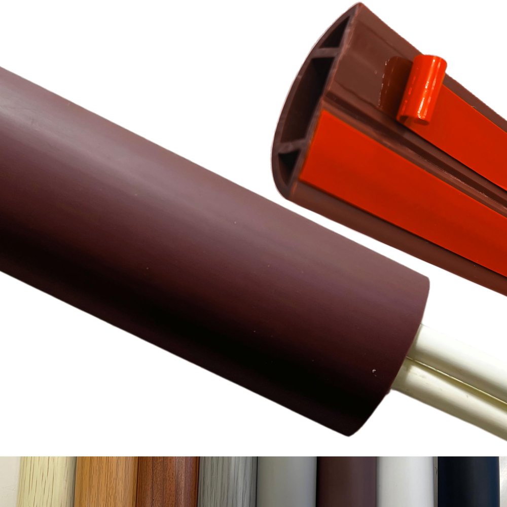 BEIEBIJOB 3.3ft Self Adhesive Floor Cord Cover,Heavy Duty Soft PVC Cable Protector and Extension Cord Hider,Cord Management System to Hide Wires on Floor,Cable Cavity:0.61" (W) x 0.32" (H) Brown
